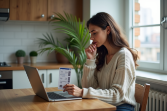 Jeune femme planifiant un voyage avec un billet d'avion