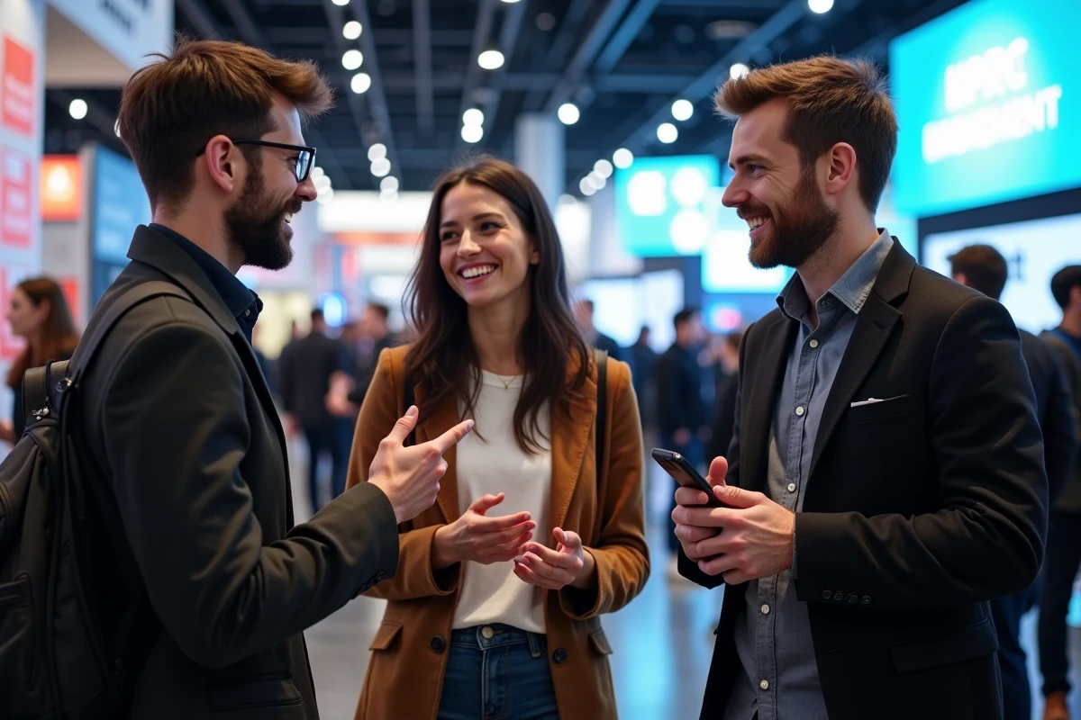 Trois amis discutant lors d